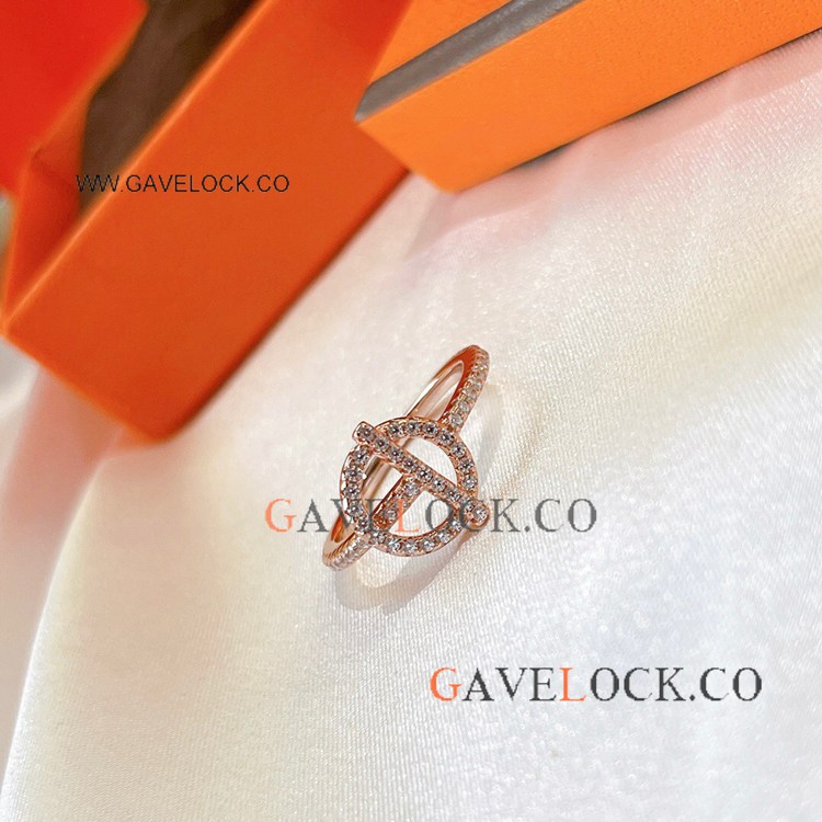 AAA Grade Hermes Finesse Ring S925 Rose Gold